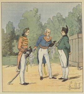 Un capitaine anglais présente un lieutenant à Napoléon