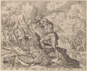 David coupant la tête de Goliath - after Maerten van Heemskerck