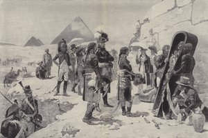 Napoléon devant les Pyramides contemplant la momie d