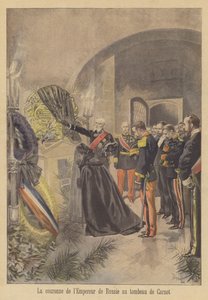 Couronne du tsar Nicolas II de Russie déposée sur la tombe du président Carnot de France