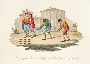 Jouer au Bomble Puppy et le Temple de Vest, de Scènes italiennes, représentant les mœurs, coutumes et divertissements des différents États d