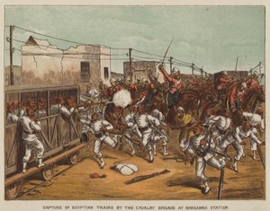 Capture des trains égyptiens par la brigade de cavalerie à la gare de Mahsameh