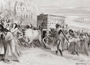 Une procession funéraire pendant la XIXe dynastie, Égypte ancienne, de l