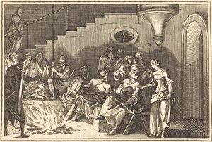 Pierre reniant le Christ - after Sébastien Le Clerc I