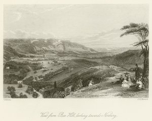 Vue de Box Hill, en direction de Norbury - after Thomas Allom