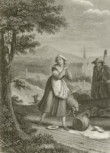 La Laitière et Le Pot au Lait - after Tony Johannot