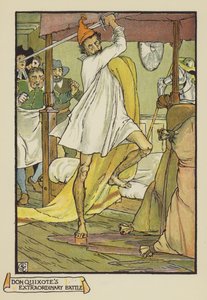La bataille extraordinaire de Don Quichotte - after Walter Crane