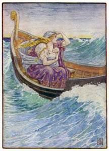 Pendant deux jours et deux nuits, le bateau fut ballotté de-ci de-là - after Walter Crane