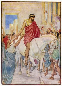 La multitude le salua avec de fortes acclamations