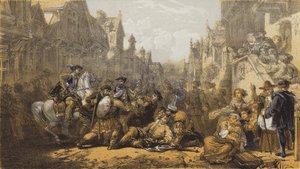 Vieux Linlithgow, assassinat du régent Moray - after William Allan
