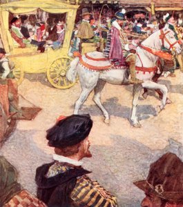 Shakespeare admire les beaux chevaux à Cheapside, Londres
