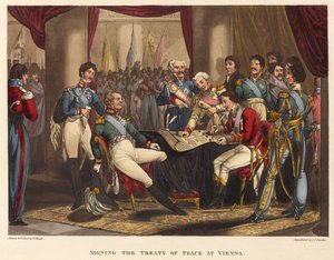 Signature du traité de paix à Vienne, 1818 - after William Heath