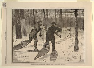 Chasse au cerf dans les Adirondacks en hiver, de Every Saturday, 21 janvier 1871, p. 57