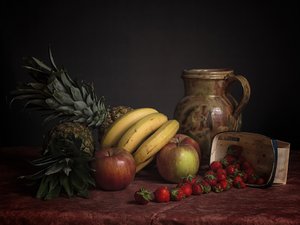 Nature morte rustique aux fruits - alberti Patrick