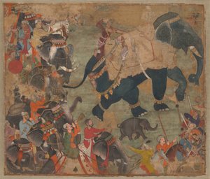 Un prince chevauchant un éléphant en procession