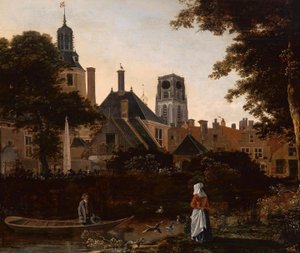 Néerlandais : Stadsgezicht te Rotterdam met de Sint Laurenstoren Vue de Rotterdam, avec la tour de la St. Laurenskerk - anonymous 