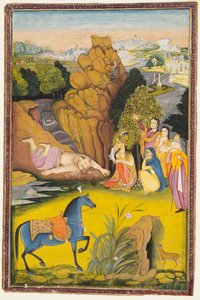 Farhad se tue après avoir entendu la fausse nouvelle de la mort de Shirin - attributed to Amar Das Bhatti