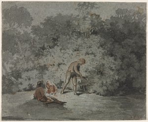 Ramasseur de brindilles (recto) - attributed to Francisque Millet