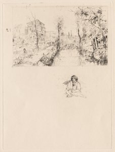 Paysage avec pont et enfant - attributed to Jean Louis Richter