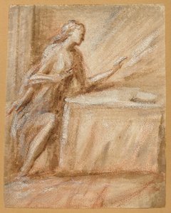 Étude de la Vierge pour une Annonciation - called Schiavone Andrea Meldolla
