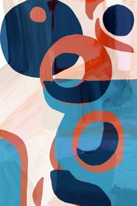 Formes abstraites bleues et orange - cartissi