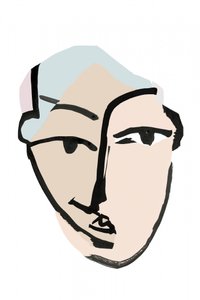 Visage contemplatif abstrait - cartissi