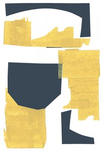 Formes abstraites dorées et bleues - cartissi