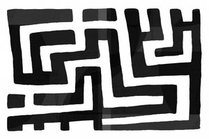 Motif de labyrinthe abstrait - cartissi