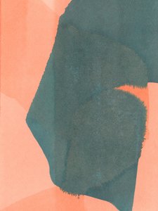 Abstrait : Lavage corail bleu sarcelle - cartissi