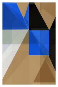 Géométrie abstraite bleue aux lignes nettes