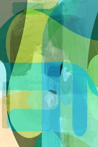 Abstrait vert-bleu fluide - cartissi