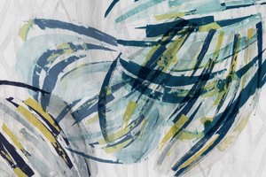 Abstraction fluide bleu sarcelle et jaune - cartissi
