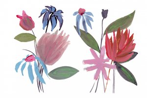 Fleurs abstraites aux couleurs vives - cartissi
