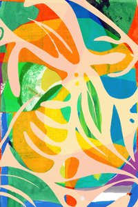Feuilles abstraites aux couleurs vives - cartissi