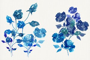 Fleurs bleues à l