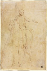 Figure armée à cheval