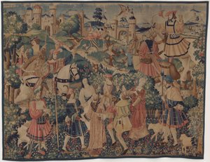 Scènes de Chasse et Pastorales, avec un joueur de cornemuse et des danseurs