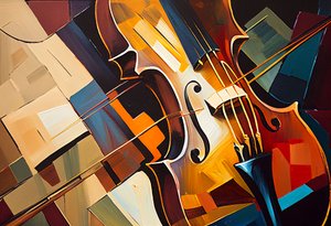 Peinture de violon abstraite