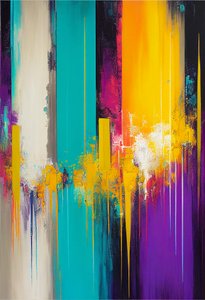 Composition abstraite, couleurs vibrantes et chaudes