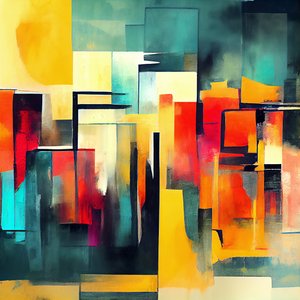 Formes abstraites en couleurs chaudes rouge et orange