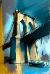 Croquis abstrait du pont de Brooklyn