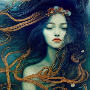 Belle fille avec cheveux dansant dans le vent