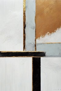 Art mural doré, impression sur toile abstraite avec effet doré