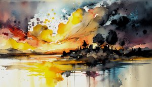Paysage et nature, peinture aquarelle