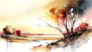 Nature et paysage, peinture horizontale abstraite