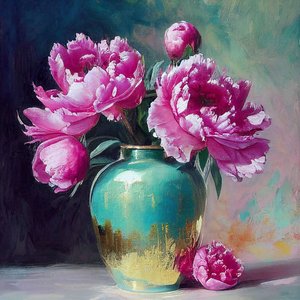 Peinture de fleur rose, dessin botanique abstrait, Art mural | Impressions sur toile