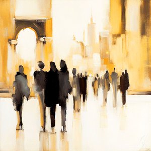 Vie urbaine : silhouette impressionniste abstraite - F. Abderrahim