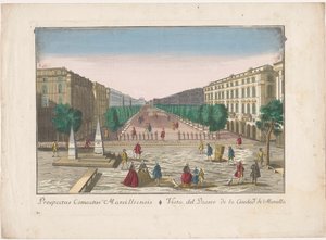 Vue sur une promenade à Marseille - familie Remondini (attributed to)