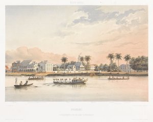 Maison du gouvernement et place à Paramaribo (Gezigten uit Neerland