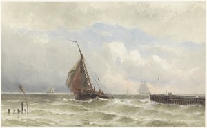 Port de Flessingue, avec un voilier entrant